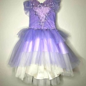 Evaliza couture hi-low ruffle ombre purple 7-8 120